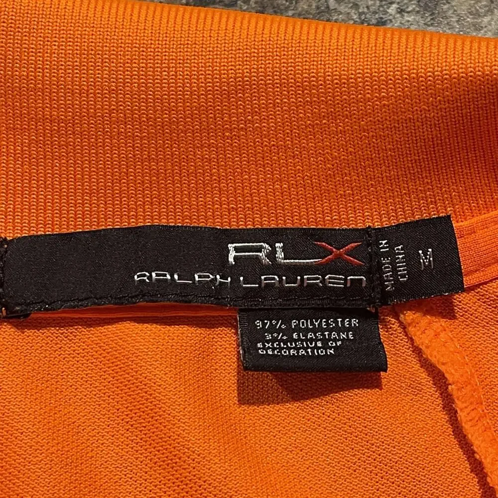 Ralph Lauren RLX Mens Shirt Polo Snap Short Sleeve Orange Size Medium DZ